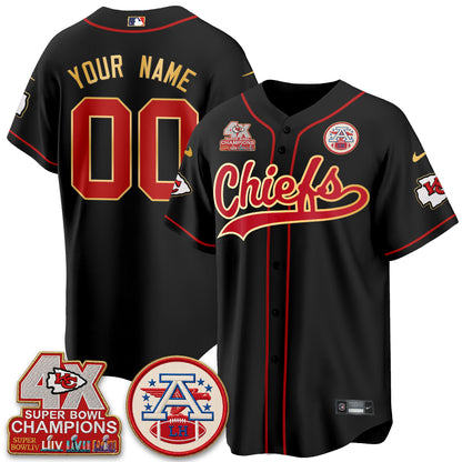 KC 4X Champs Gold Trim Edition Vapor Custom Baseball Jersey - Stitched