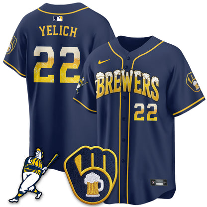 Milwaukee Brewers "Pitcher & Pint" Edition Vapor Limited Jersey - Stitched