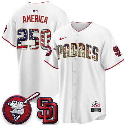 San Diego Padres 2026 Independence Day USA Vapor Limited Jersey - Stitched