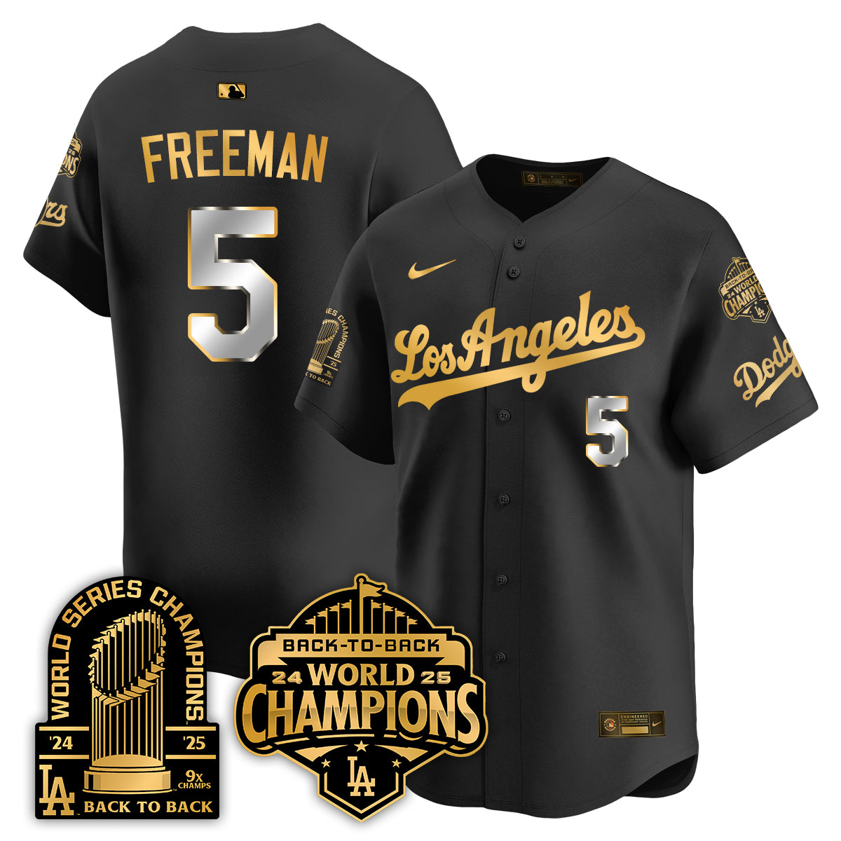 LAD Gold Collection Limited Gold Jersey - 9x & B2B Champs - All Stitched