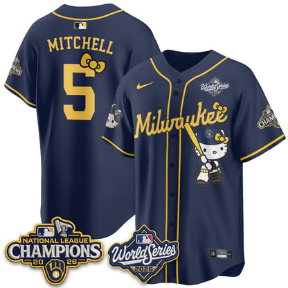 Milwaukee Brewers 2026 NL Champions x Meow KT Vapor Jersey - Stitched