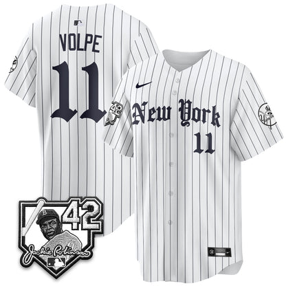 NYY 2026 Jackie Robinson Day Gothic Vapor Limited Jersey - All Stitched