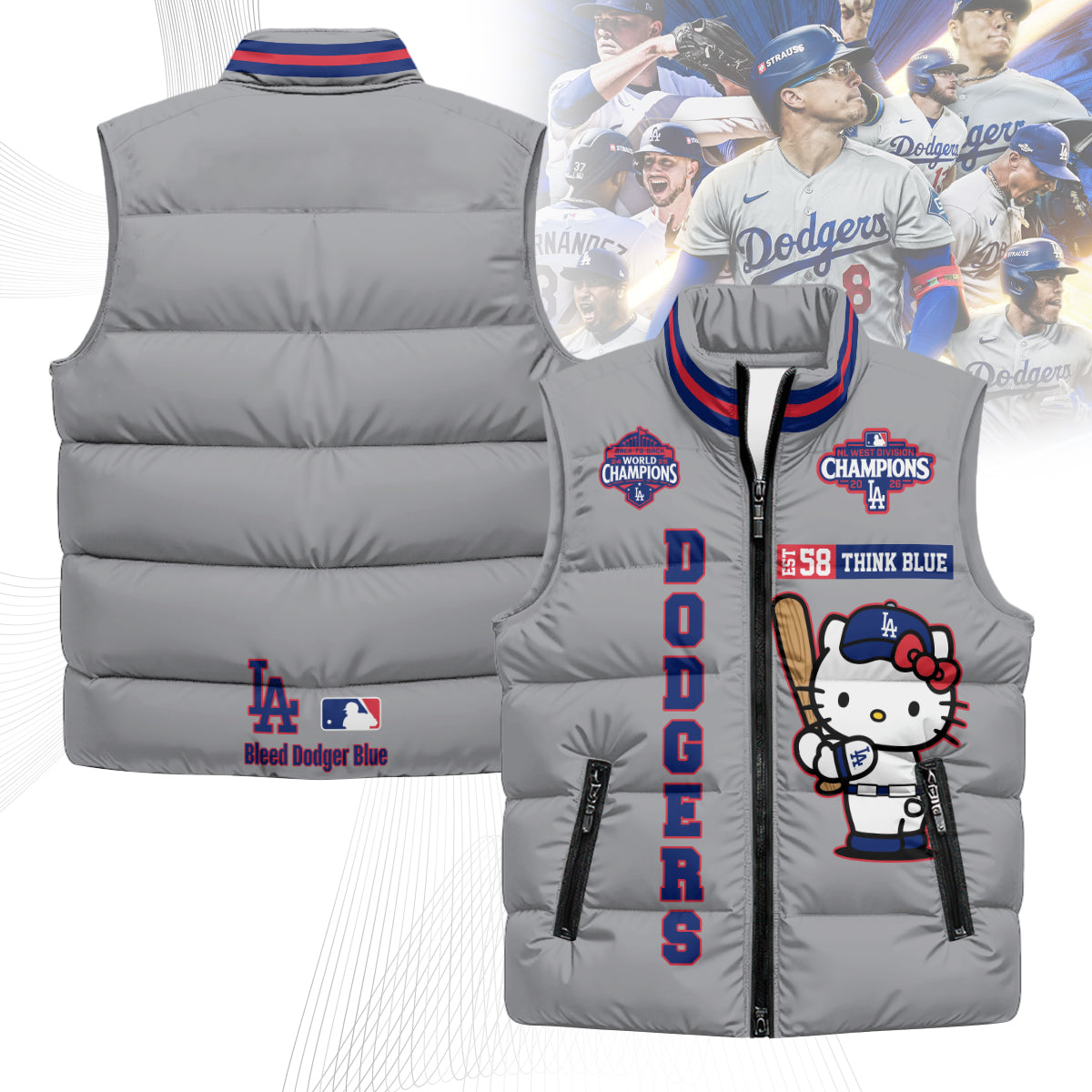 LAD x Meow KT Puffer Vest - Printed