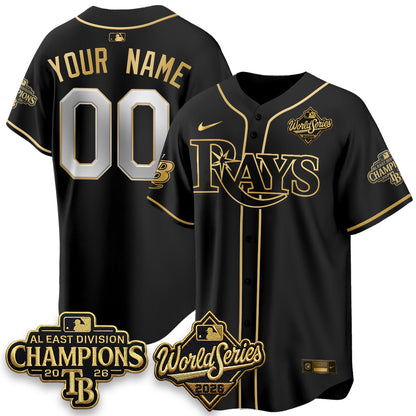 TB 2026 AL Champions Black Gold Edition Custom Vapor Jersey V2- Stitched