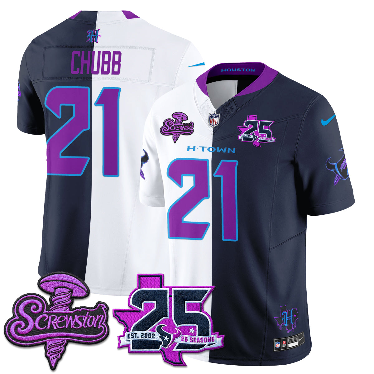 HOU DJ Screw Split Vapor Jersey - Stitched