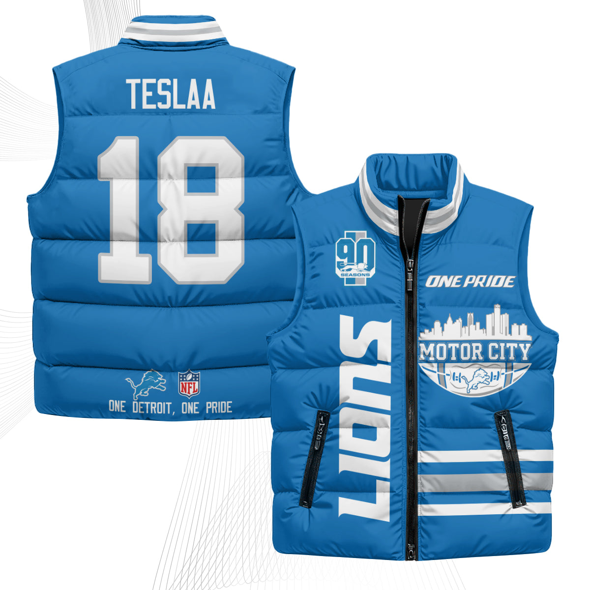 DET Motor City Puffer Vest - Printed