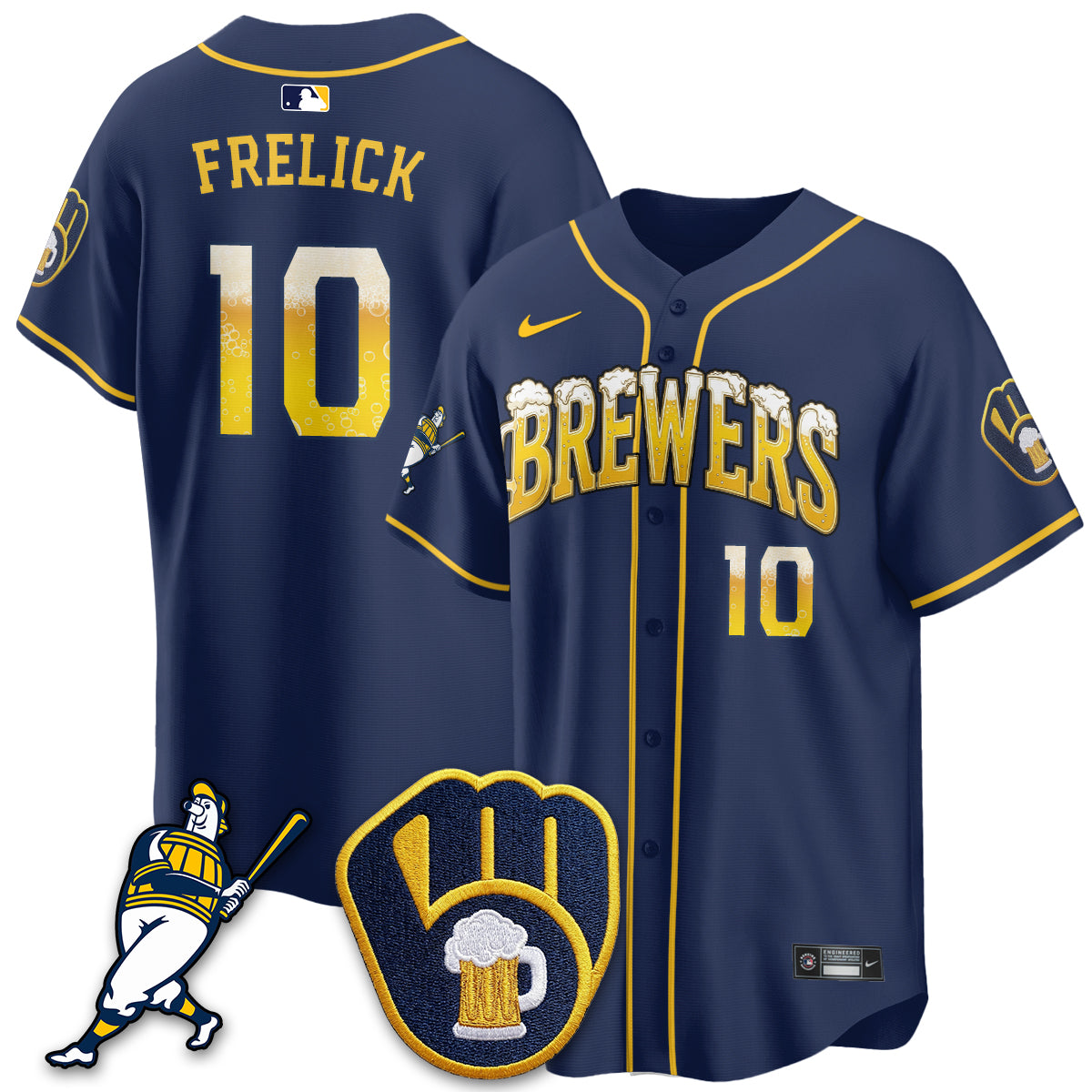 Milwaukee Brewers "Pitcher & Pint" Edition Vapor Limited Jersey - Stitched