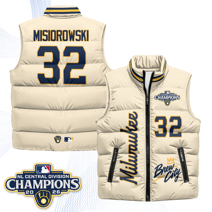 Milwaukee Brewers "Brew City" Puffer Vest V2 - Printed