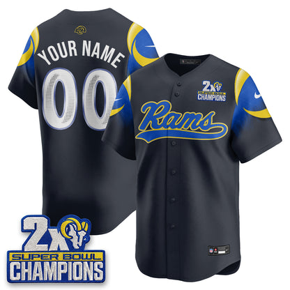 LAR 2X Champs Rivalries Baseball Vapor Custom Jersey - Stitched