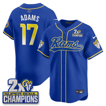 LAR 2X Champs Fearsome White Baseball Vapor Jersey - Stitched