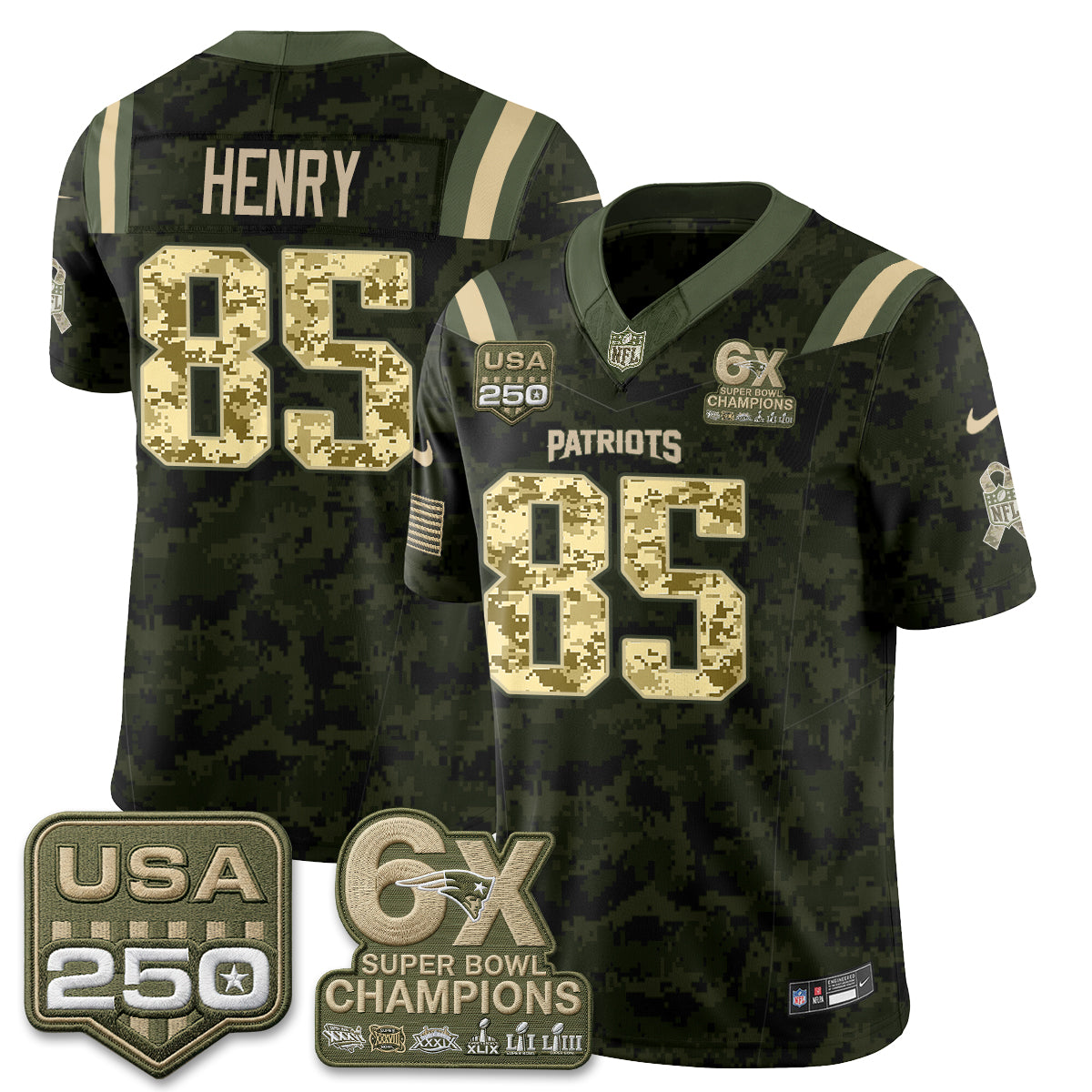 New England Patriots 2026 Salute to Service Edition Vapor Jersey - Stitched