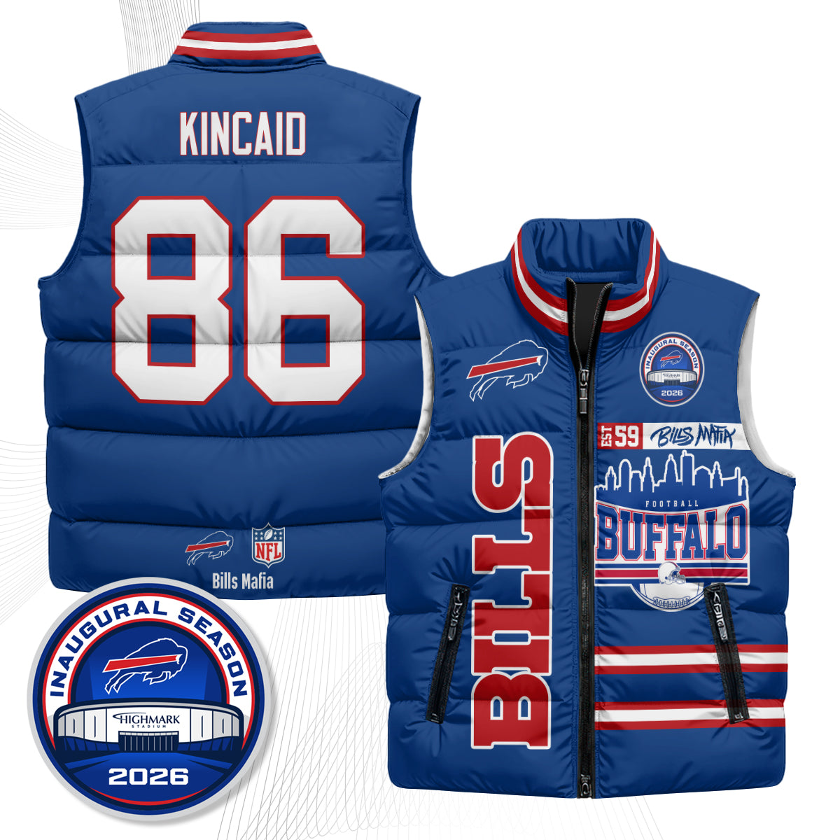 Buffalo Bills "Mafia" Edition Puffer Vest - Printed