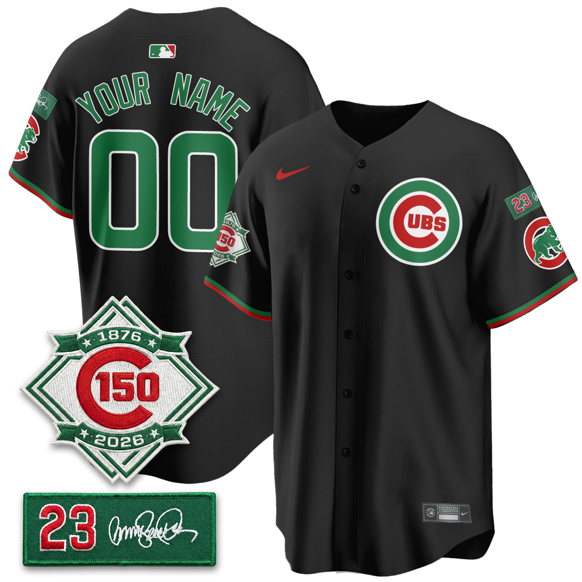 Custom CHC Limited Mexico Jersey - 150th Anniversary + Ryne Sandberg Tribute Patch All Stitched