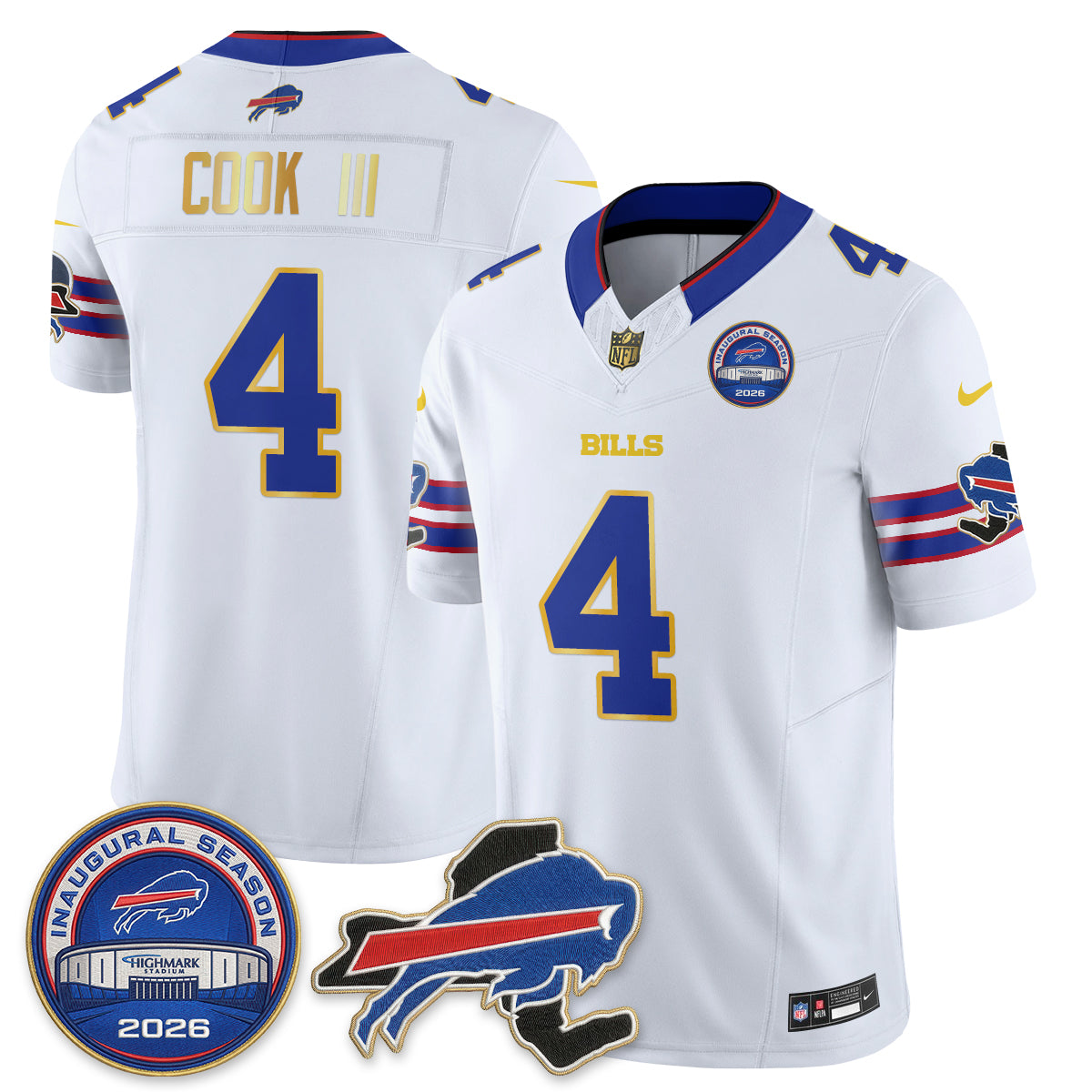 BUF 2026 Royal Gold Trim Edition Vapor Jersey - Stitched