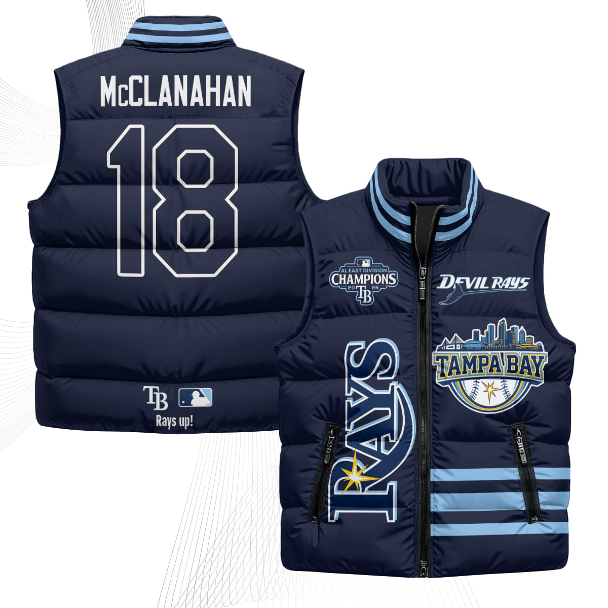 Tampa Bay Rays "Devil Rays" Puffer Vest - Printed