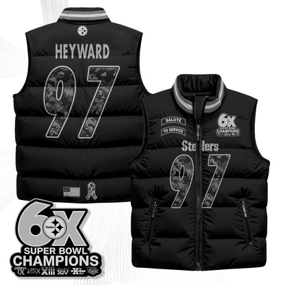 Pittsburgh Steelers 2026 Salute to Service Puffer Vest - Printed