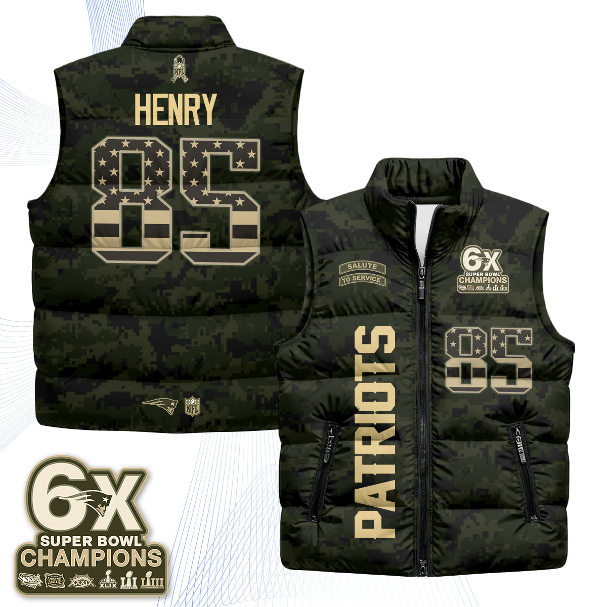 NE 2026 Salute to Service Puffer Vest - Printed