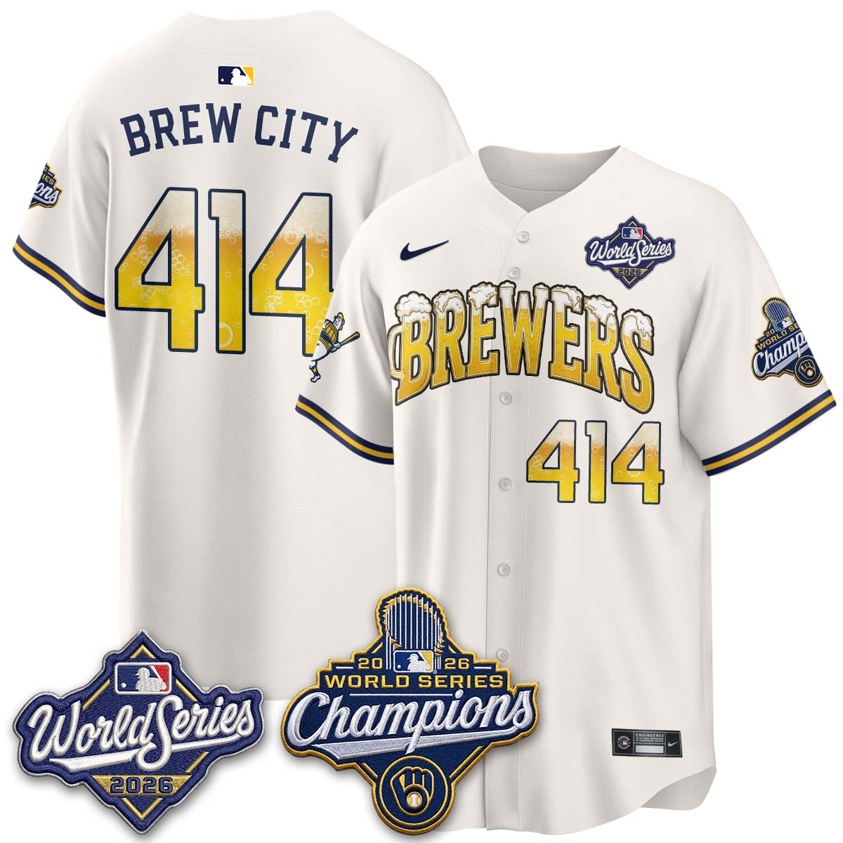 MIL "Pitcher & Pint" 2026 WS Champions Vapor Jersey - Stitched (#32 Tiktok)