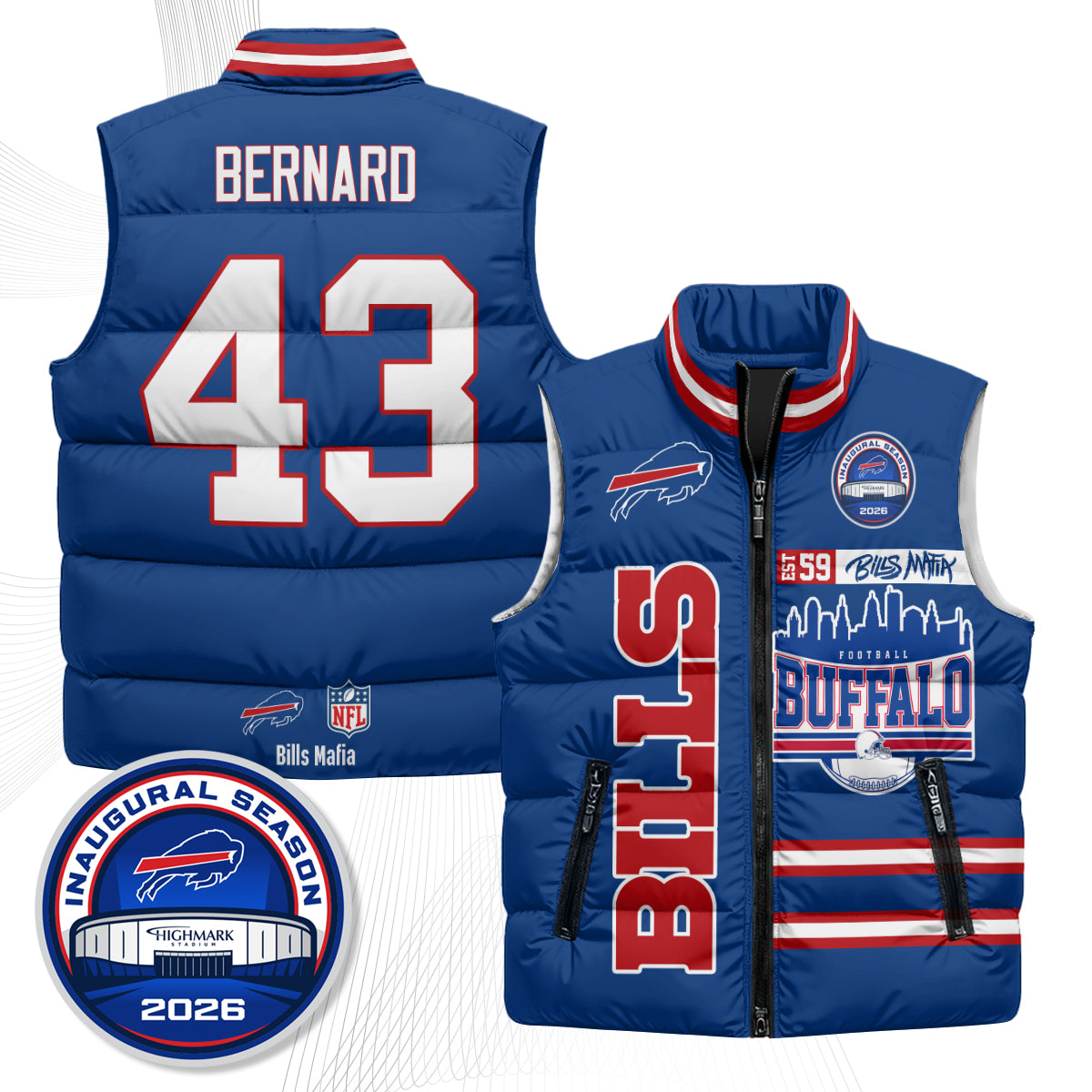 Buffalo Bills "Mafia" Edition Puffer Vest - Printed