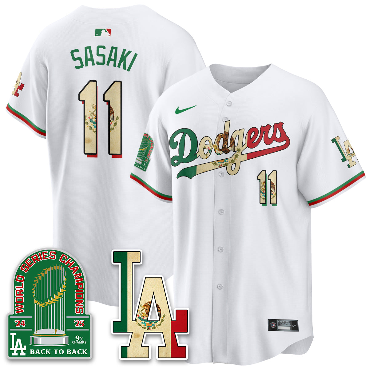Los Angeles Dodgers Mexico Style Vapor Jersey- Stitched