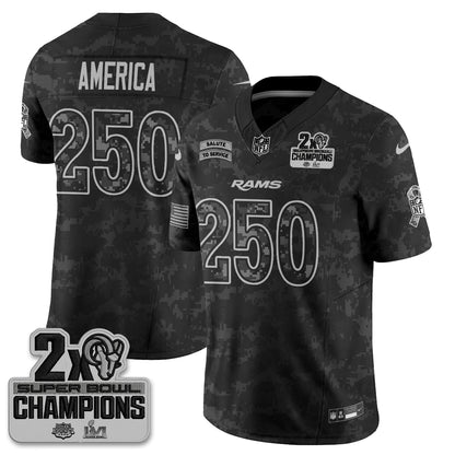 LAR 2026 Salute To Service Vapor Jersey V2- Stitched
