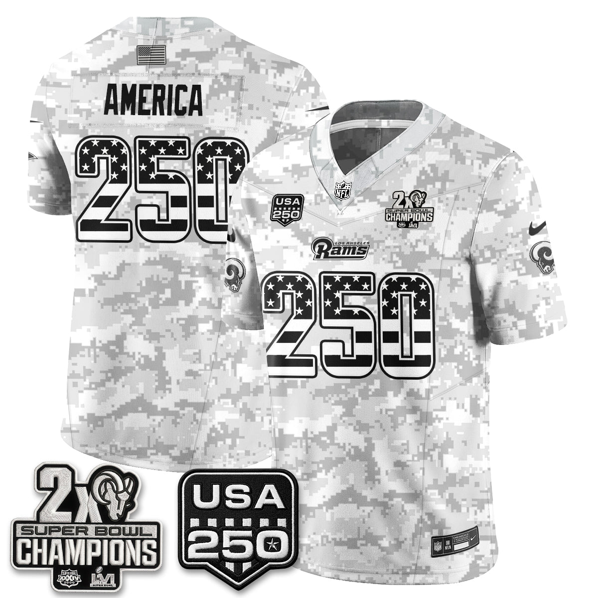 LAR 2026 Salute To Service Vapor Jersey - All Stitched