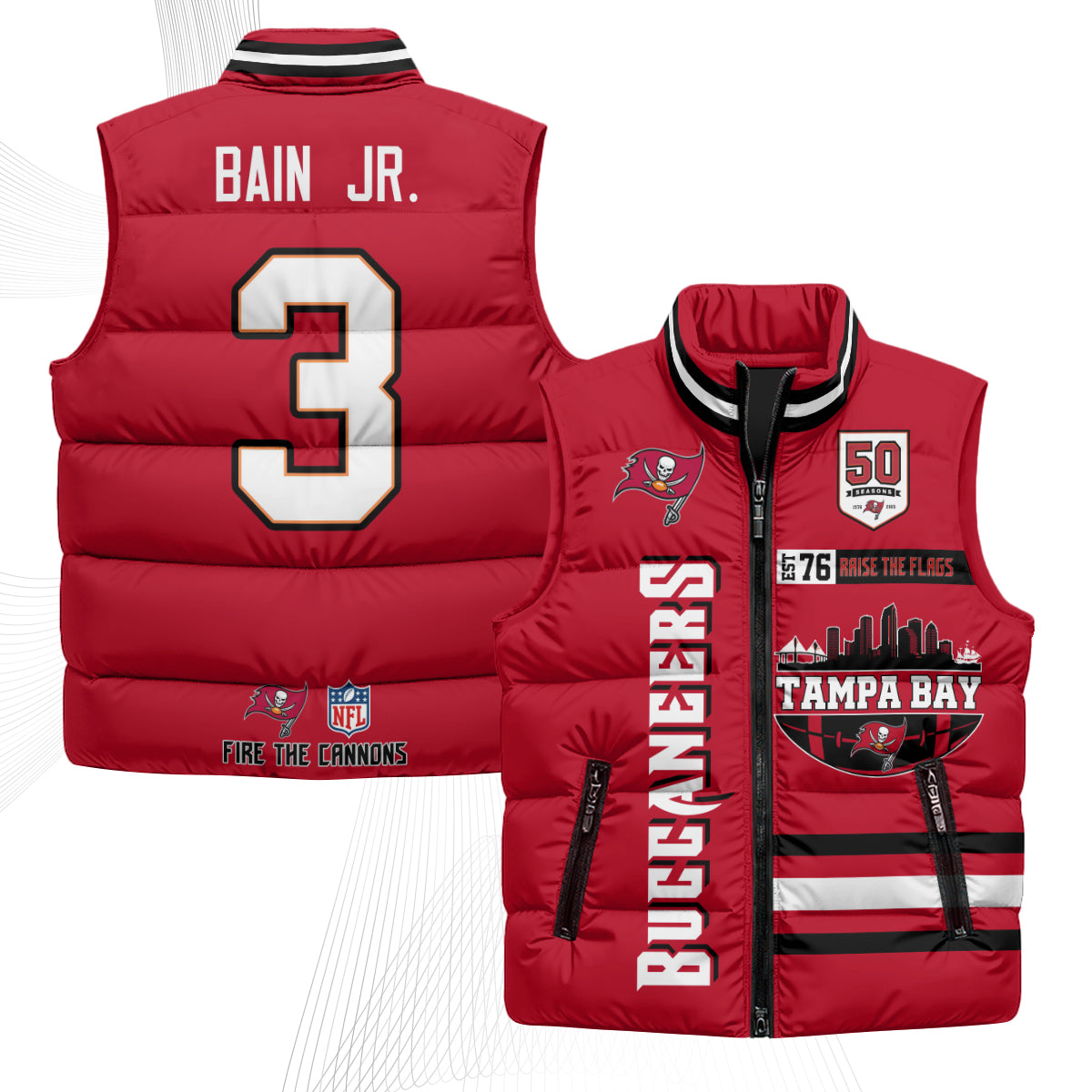 TB "Raise the Flags" Puffer Vest - Printed
