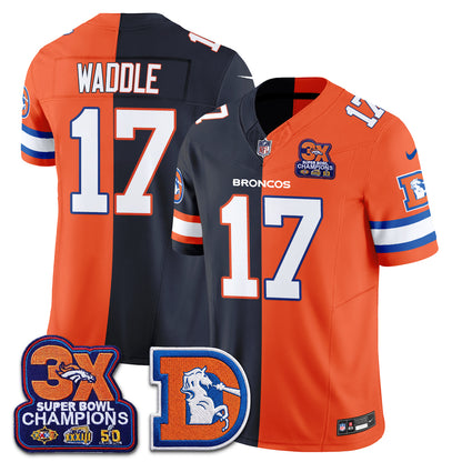 Denver Broncos Throwback Split Vapor Jersey - Stitched
