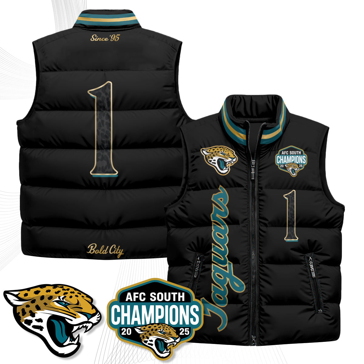 Jacksonville Jaguars 2026 Rivalries Puffer Vest - Printed