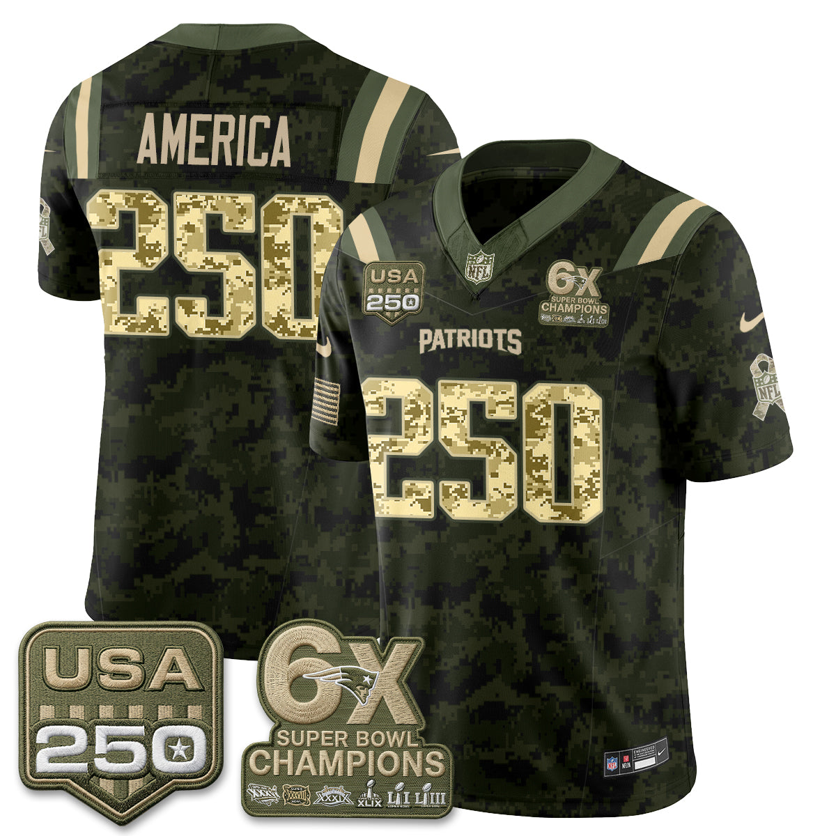 New England Patriots 2026 Salute to Service Edition Vapor Jersey - Stitched