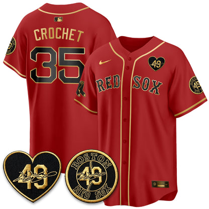 BOS Tim Wakefield Memorial Patch Vaper Premier Limited Gold Edition Jersey - Stitched