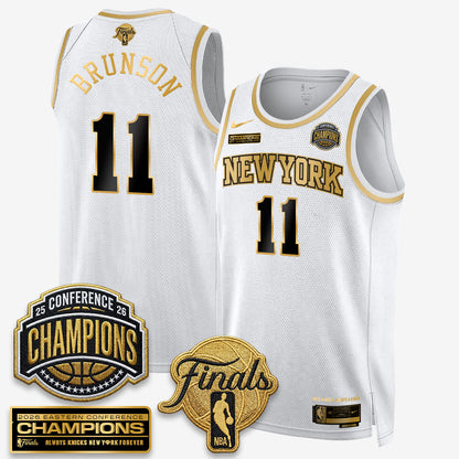 NYK 2026 NBA Eastern Conference Champions White Gold Edition Jersey - Stitched