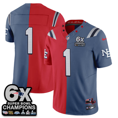 NE 6X Champs Rivalries Split Edition Vapor Jersey - Stitched (V2)