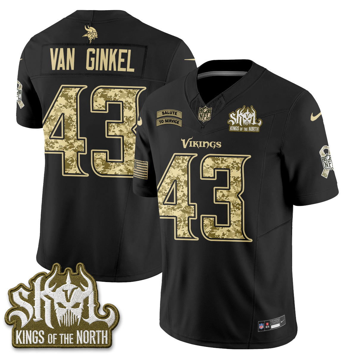 Minnesota Vikings 2026 Salute to Service V2 Vapor Jersey - Stitched