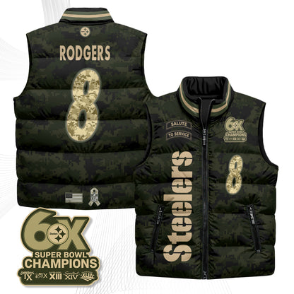 Pittsburgh Steelers 2026 Salute to Service Puffer Vest - Printed