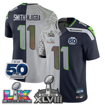 Seattle Seahawks SB LX Champs Split Edition Vapor Jersey - Stitch