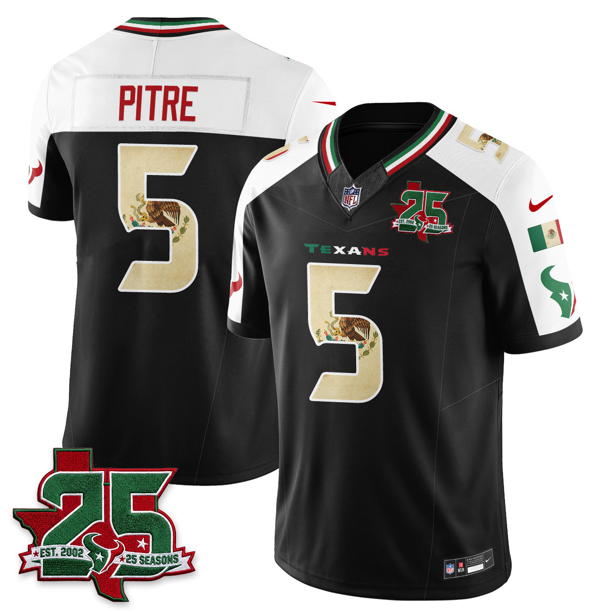 Houston Texans 25 Seasons Mexico Style Vapor Jersey - Stitched
