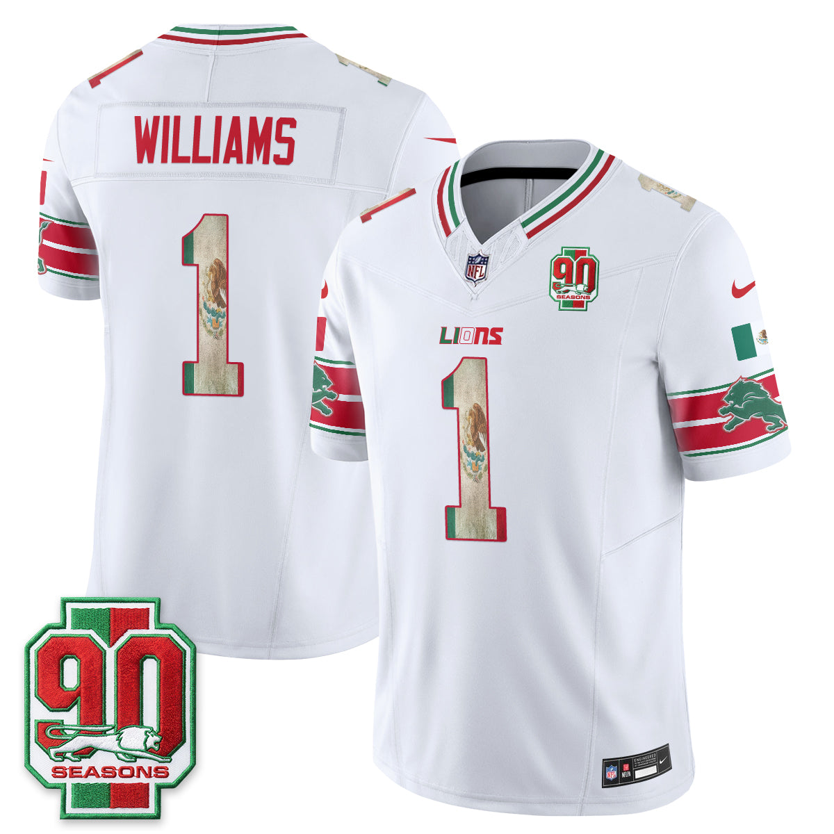 DET Mexico Edition Vapor Jersey - Stitched
