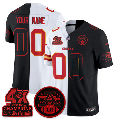 Kansas City Chiefs Split Edition Vapor Custom Jersey - Stitched