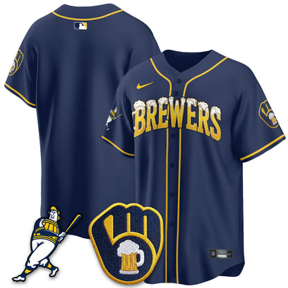 Milwaukee Brewers "Pitcher & Pint" Edition Vapor Limited Jersey - Stitched