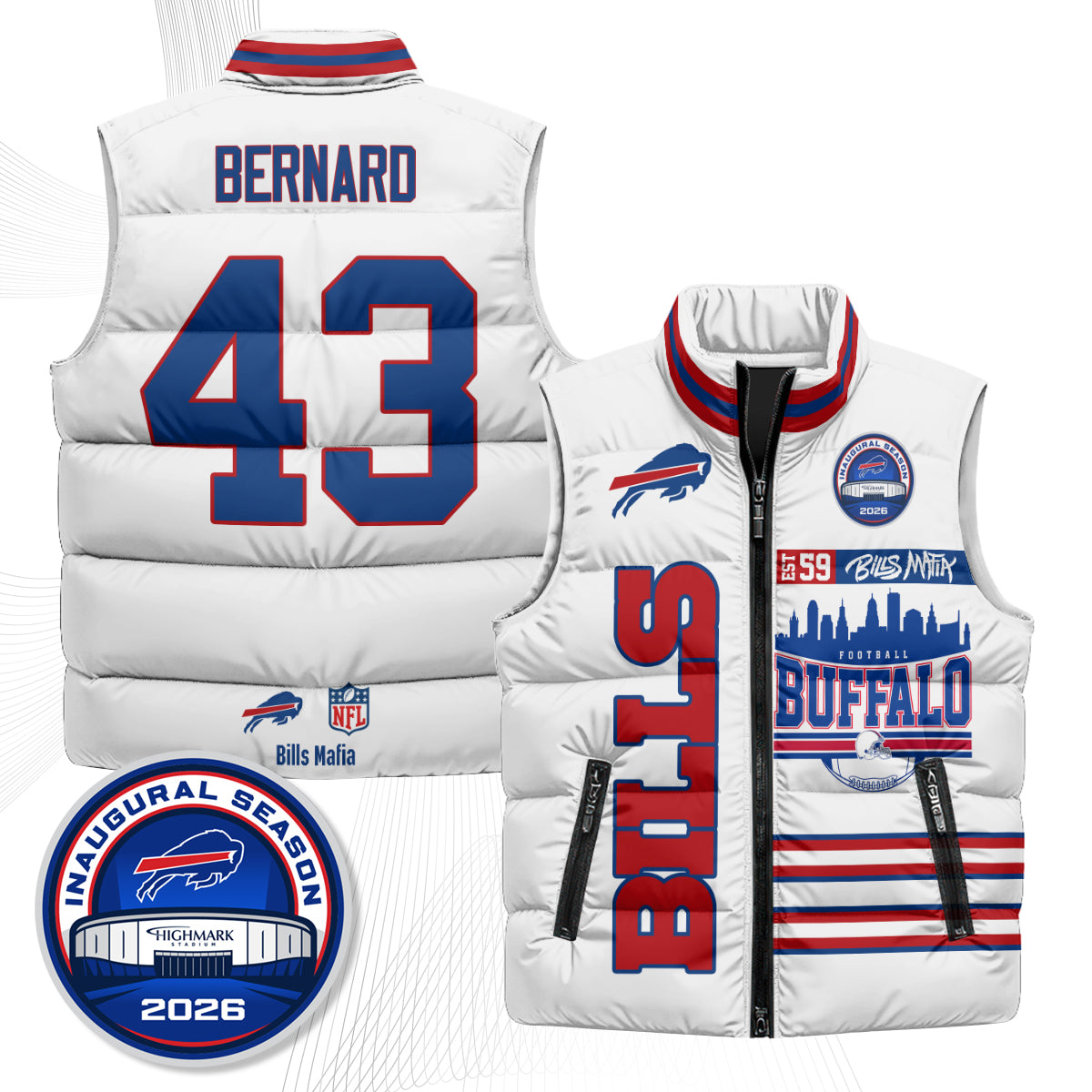 Buffalo Bills "Mafia" Edition Puffer Vest - Printed