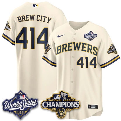 Milwaukee Brewers 2026 NL Champions Vapor Jersey - Stitched