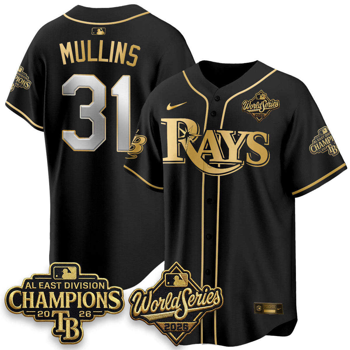 TB 2026 AL Champions Black Gold Edition Vapor Jersey - Stitched (V3)