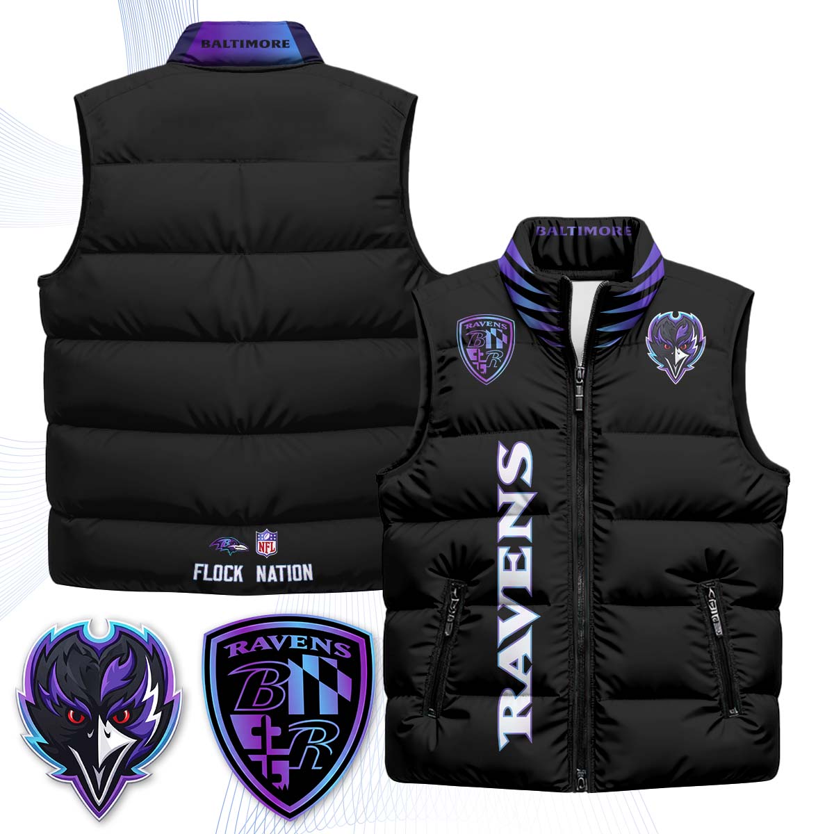 BAL "The Flock" Puffer Vest - Printed (V2)