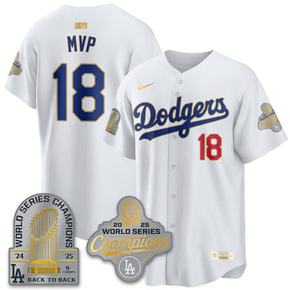 LAD Gold Collection Stadium Vapor Limited Jersey - 9x Champs - All Stitched