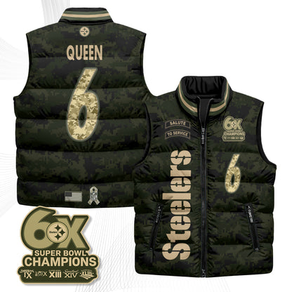Pittsburgh Steelers 2026 Salute to Service Puffer Vest - Printed