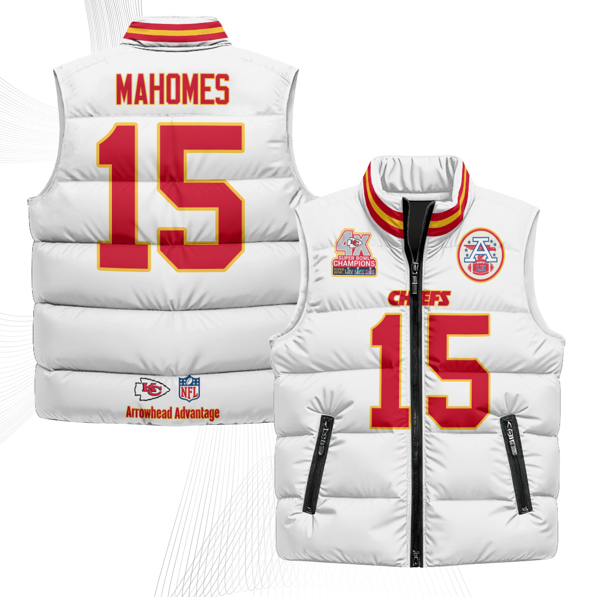 KC 4X Champs Gold Edition Puffer Vest - Printed