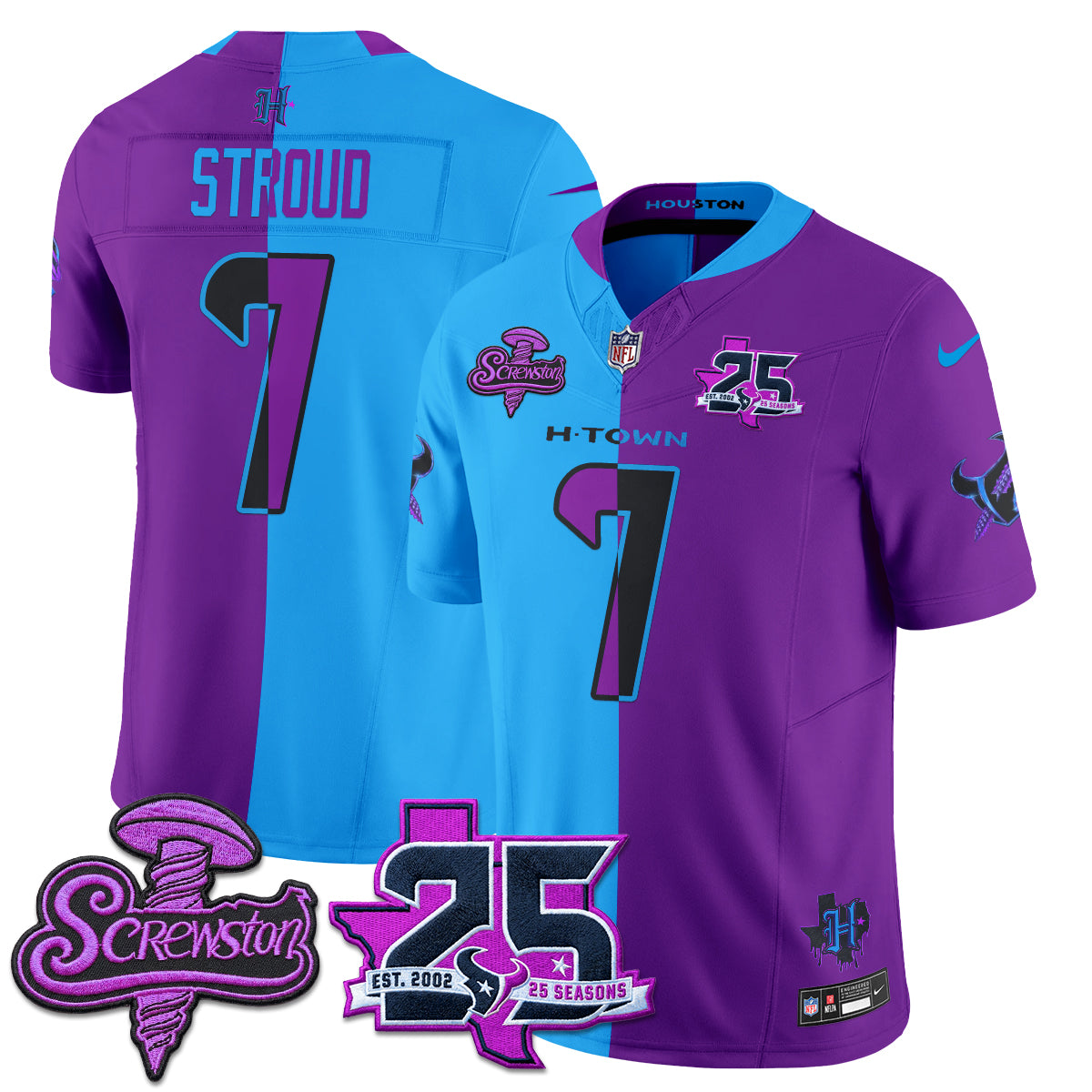 HOU DJ Screw Split Vapor Jersey - Stitched