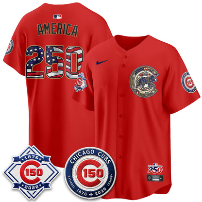 Chicago Cubs 2026 Independence Day USA Vapor Limited Jersey - Stitched