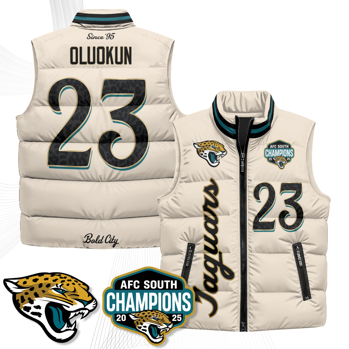 Jacksonville Jaguars 2026 Rivalries Puffer Vest - Printed